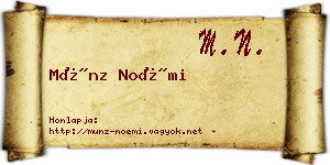 Münz Noémi névjegykártya